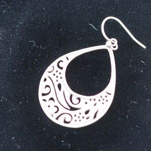 Silver Dangle Teardrop Earrings Classic Modern
